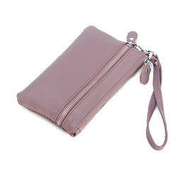 Women's Leather Key Case Pouch Clutch with Wrist Strap