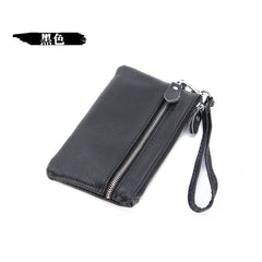 Women's Leather Key Case Pouch Clutch with Wrist Strap