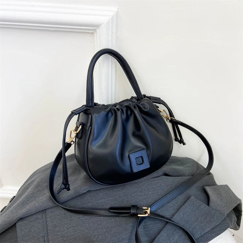 Women's PU Leather Bucket Bag Shoulder Messenger Bags