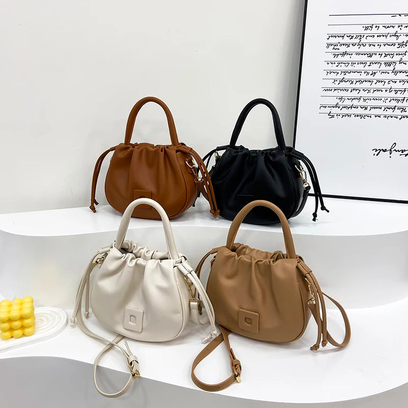 Women's PU Leather Bucket Bag Shoulder Messenger Bags