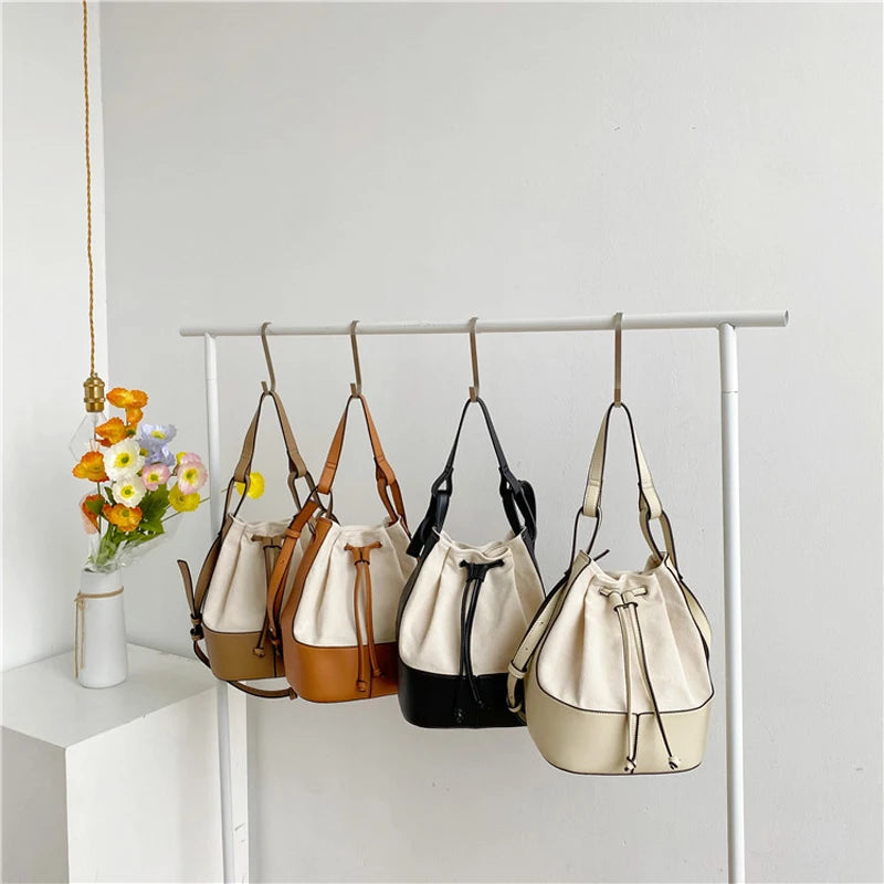 Canvas Bucket Bag Crossbody Bags Shopping Bags