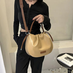 Large Capacity Women's Shoulder Bag Western Style Messenger Bucket Bag