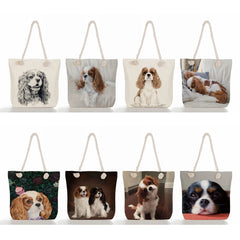 High Capacity Shoulder Bag Travel Tote Beach Bag Thick Rope Daily Women Animal P