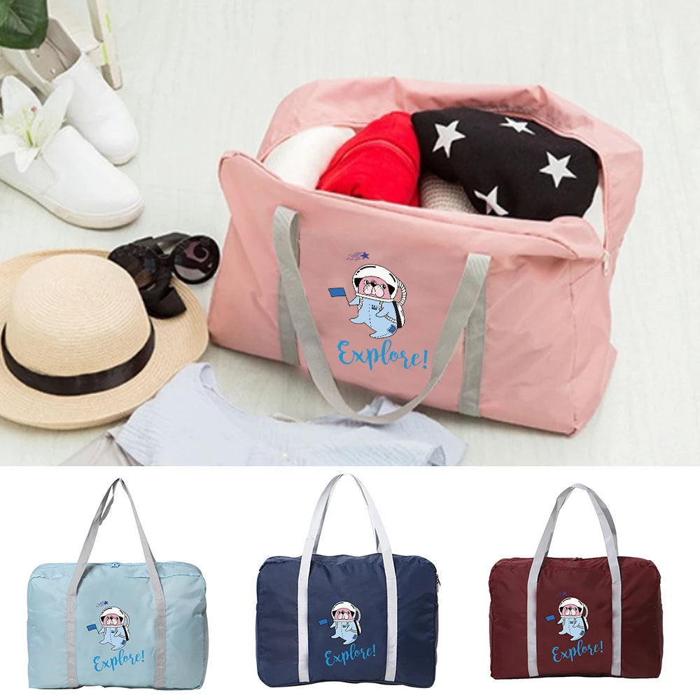 Dog Print Foldable Luggage Bag for Travel Camping