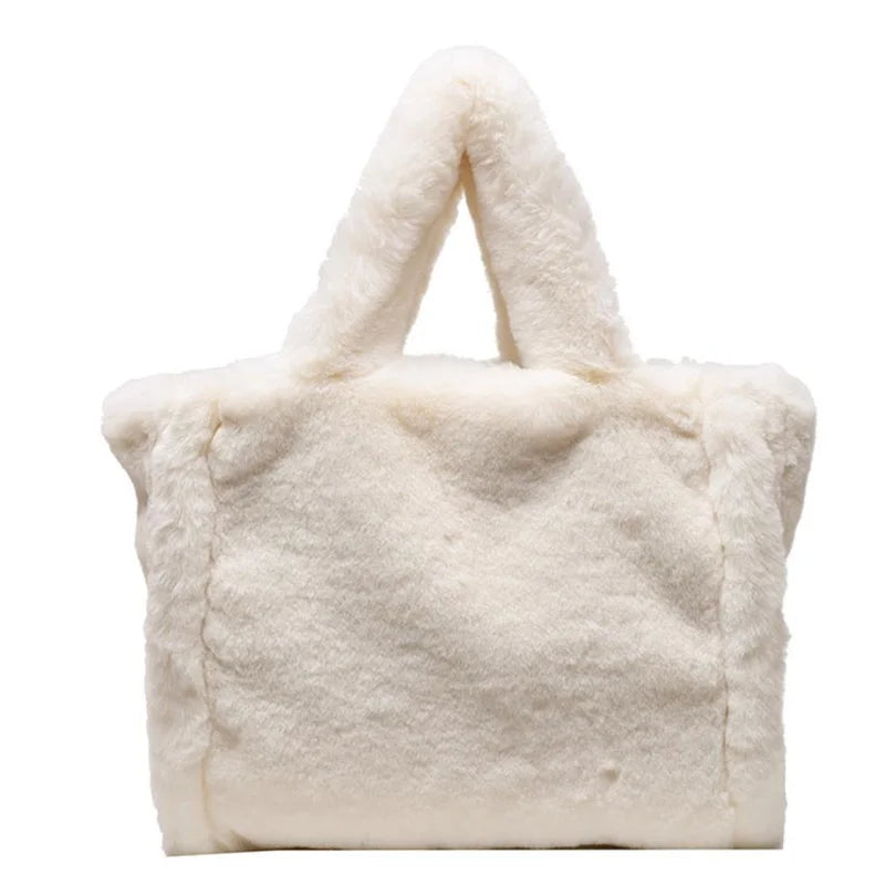 Plush Outdoor Shoulder Bag Soft Totes for Women