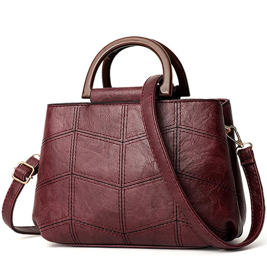 Women Leather Bags Set PU Handbag