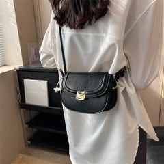 Solid Leather Crossbody Bag for Women Flap Messenger Bag Sac A Main