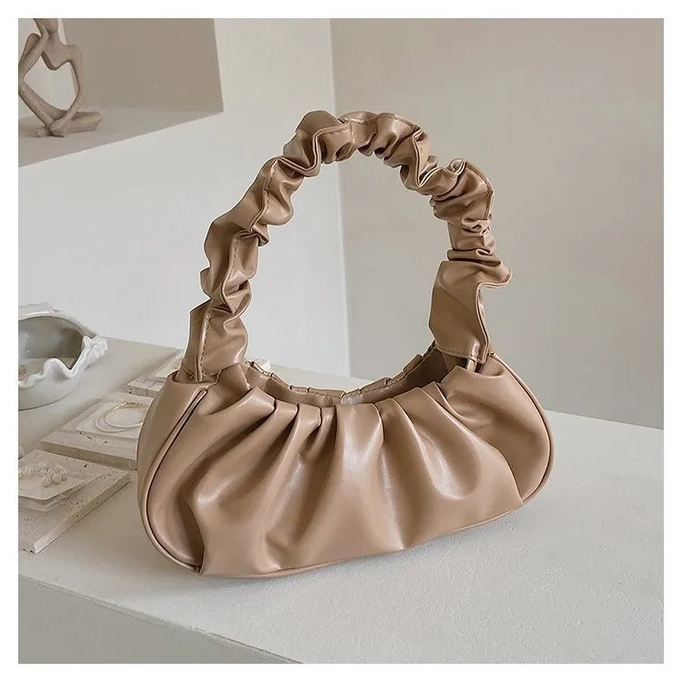 French Cloud Pleated Shoulder Bag Armpit Clutch