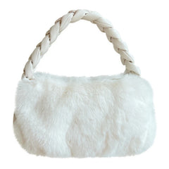 Women's Plush Handbag, Stylish High Plush Cloud Underarm Bag