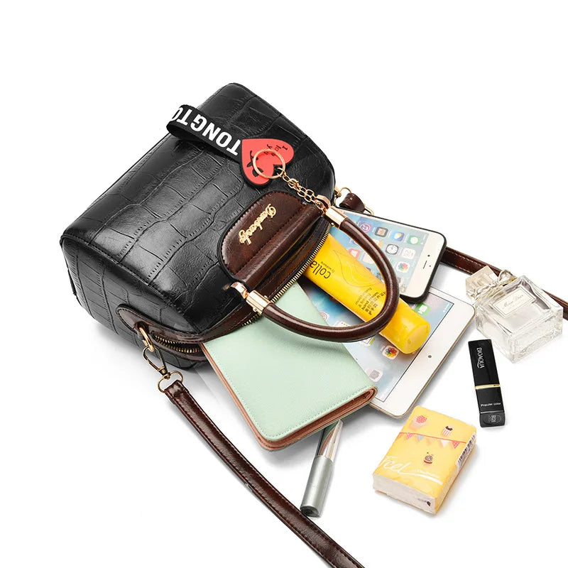 Women's PU Leather Handbag Shoulder Bag Tote Messenger Bag