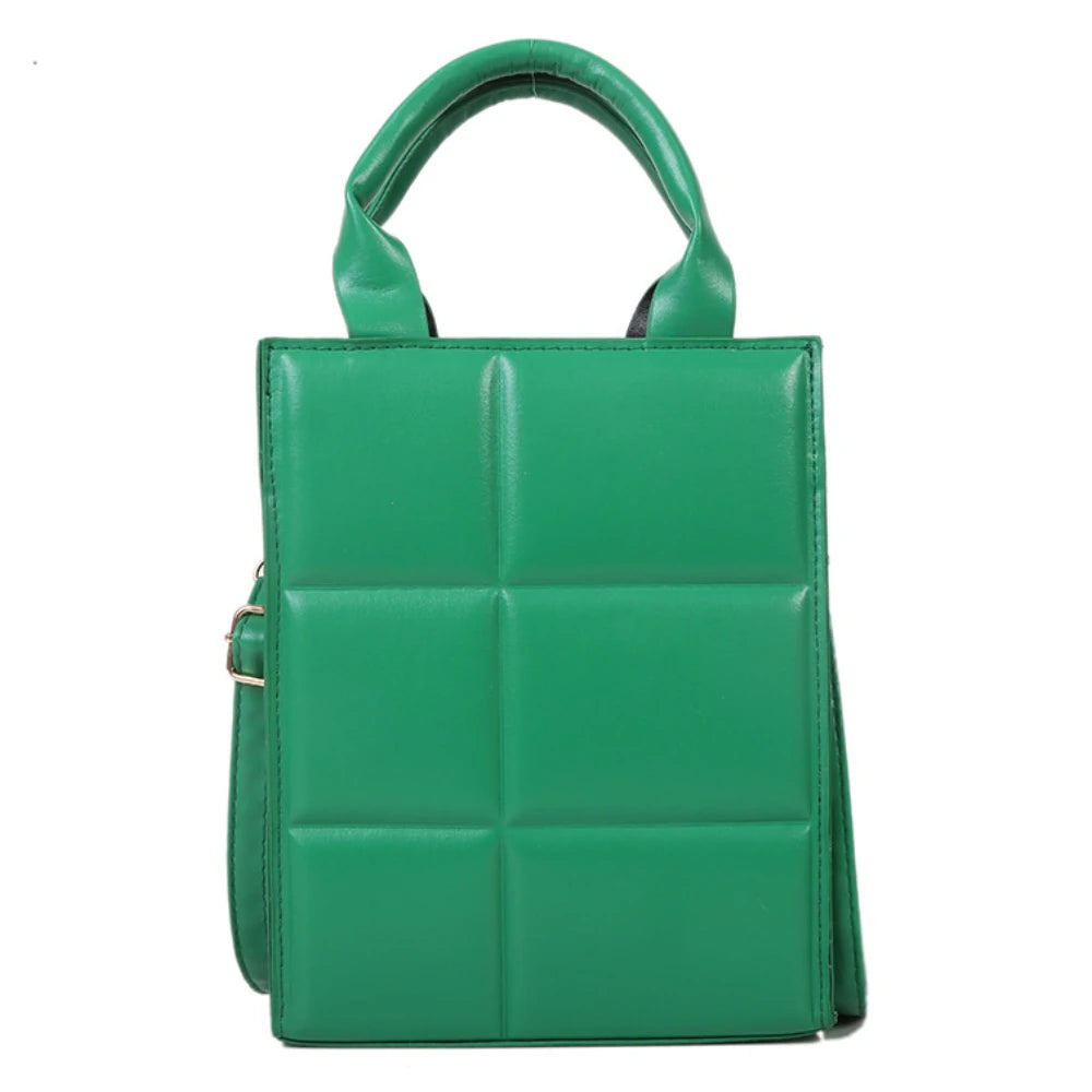 Retro Plaid Shoulder Bag Crossbody PU Leather Square Bag