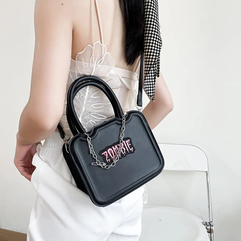 Women Shoulder Crossbody Bag Y2k Gothic Square Handbag