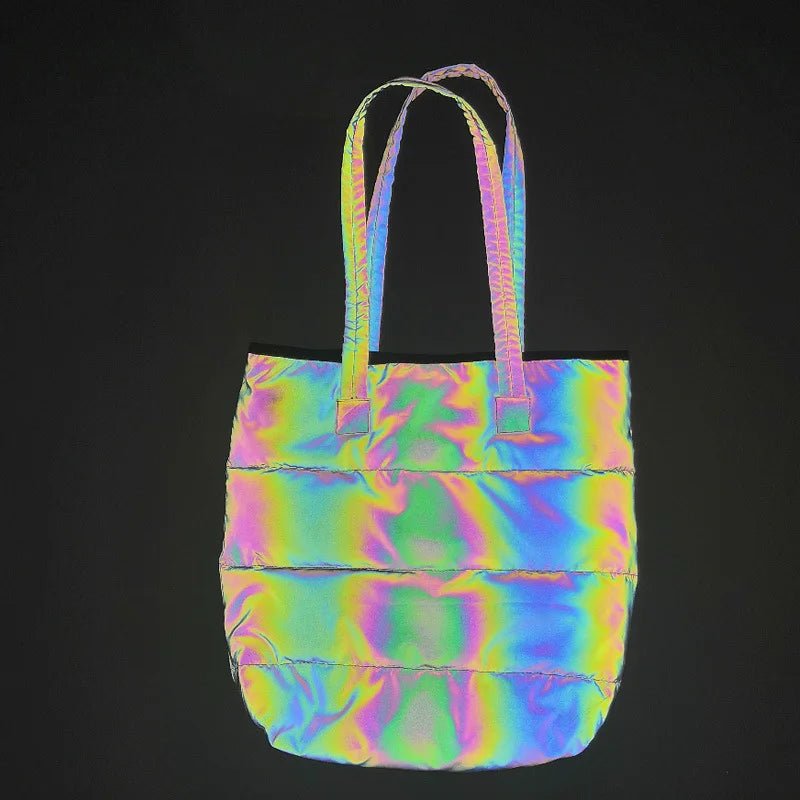 Women's Laser Tote Shoulder Bag Large Shopping Purse