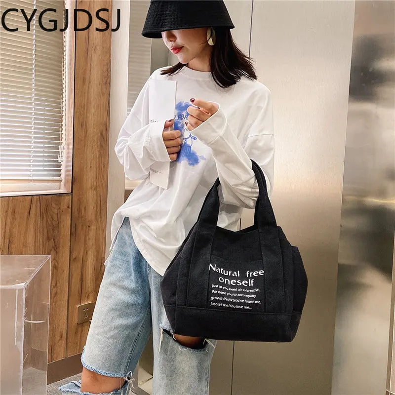 Canvas Tote Bag Women Handbag Shoulder Bag