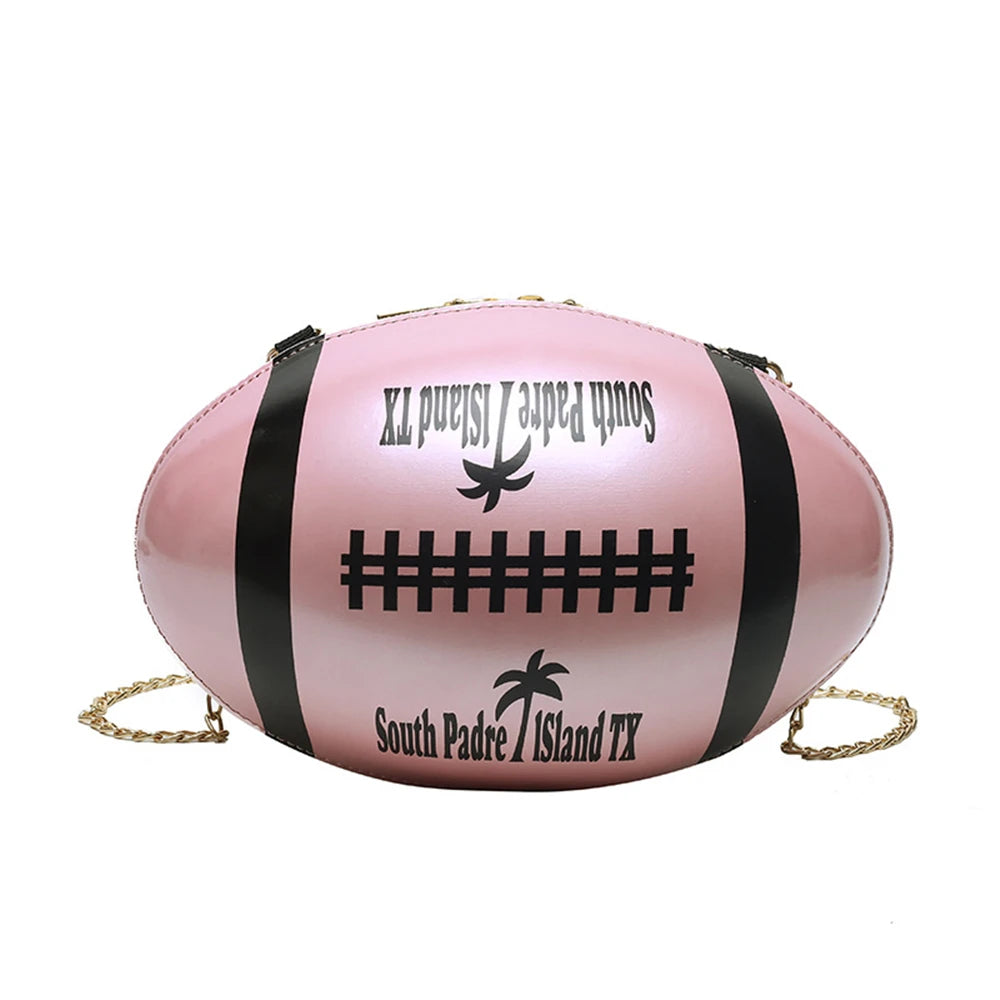 Women Chain Messenger Bag Rugby Shape Mini Totes Shoulder Bag
