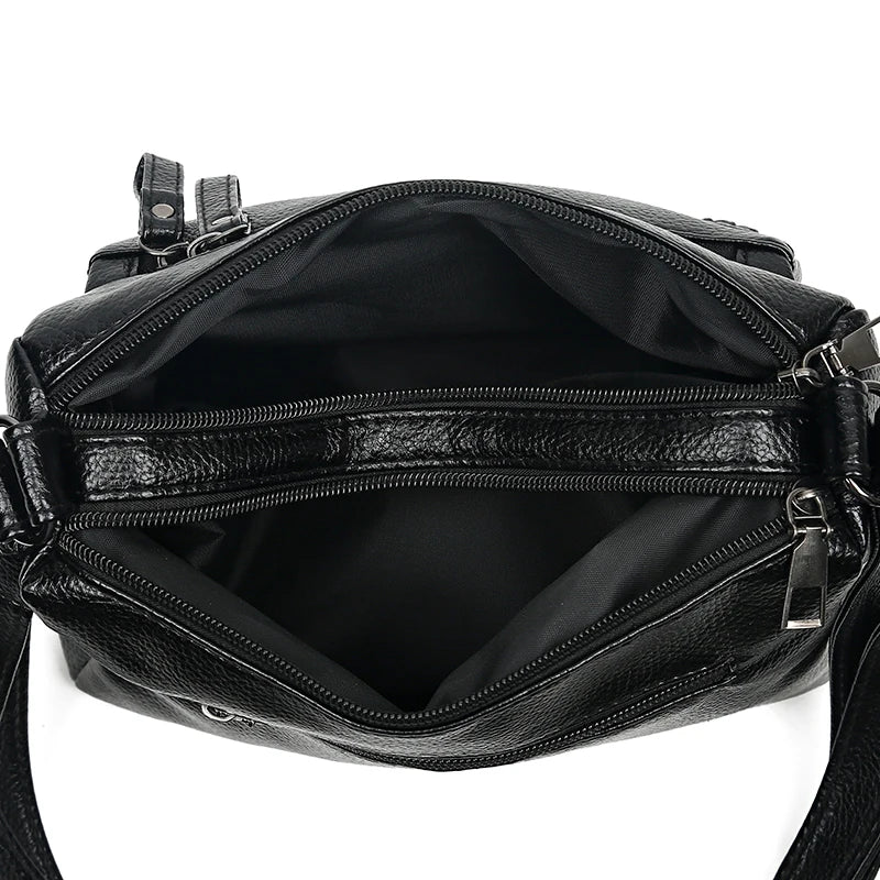 Women's PU Leather Messenger Bag Classic Retro Shoulder Bag