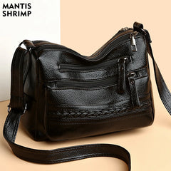 Women's PU Leather Messenger Bag Classic Retro Shoulder Bag