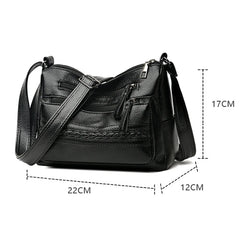 Women's PU Leather Messenger Bag Classic Retro Shoulder Bag