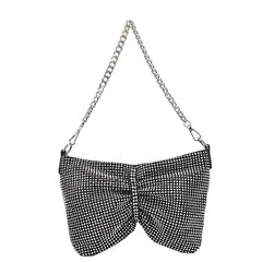 Diamond Chain Pleated Evening Bag for Women