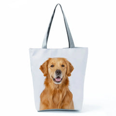 Dog Print Shoulder Bag Reusable Casual Tote Gift