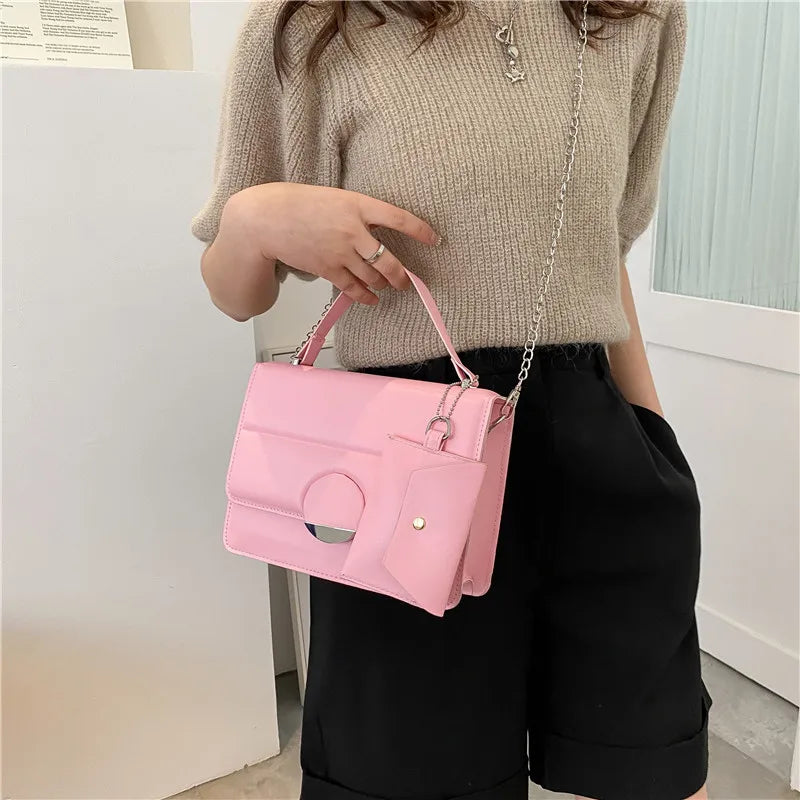 Retro PU Leather Shoulder Bag Green Waist Crossbody Tide B267