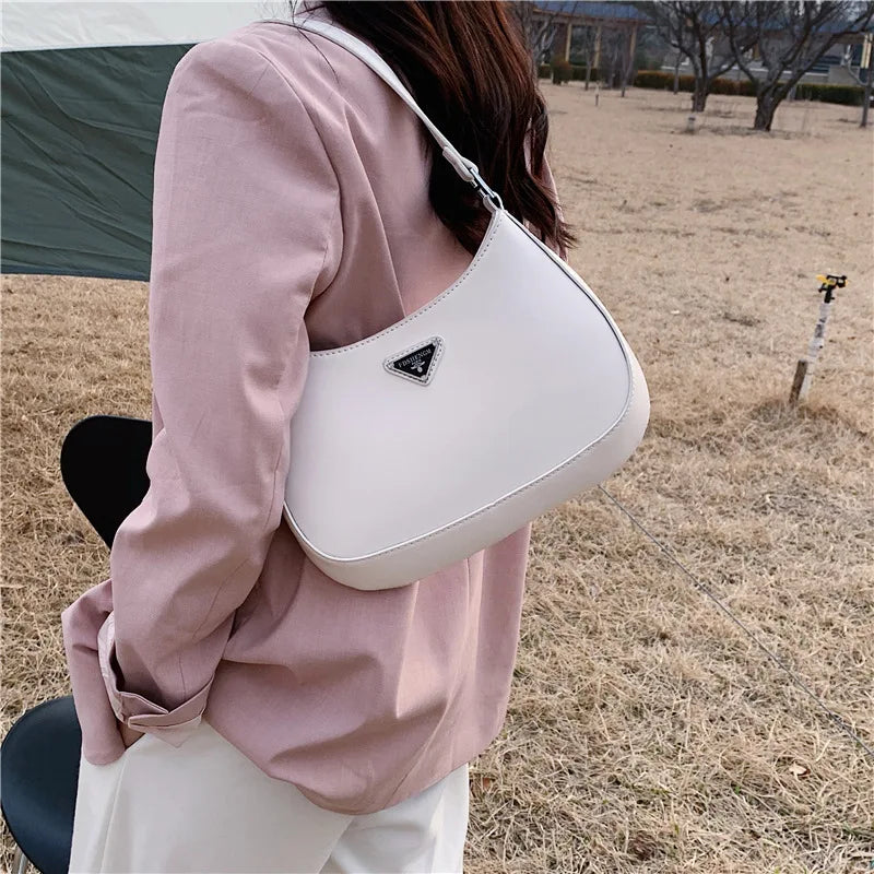 Retro PU Leather Shoulder Tote Bag Women's Clutch