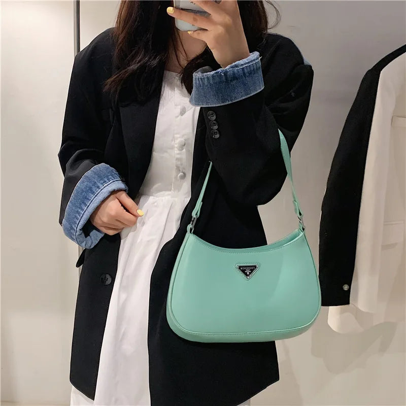 Retro PU Leather Shoulder Tote Bag Women's Clutch