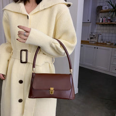 Women's Vintage Top Handle Bag, PU Leather