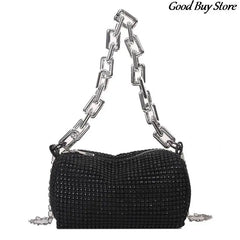 Rhinestone Evening Clutch Silver Crystal Wedding Bag