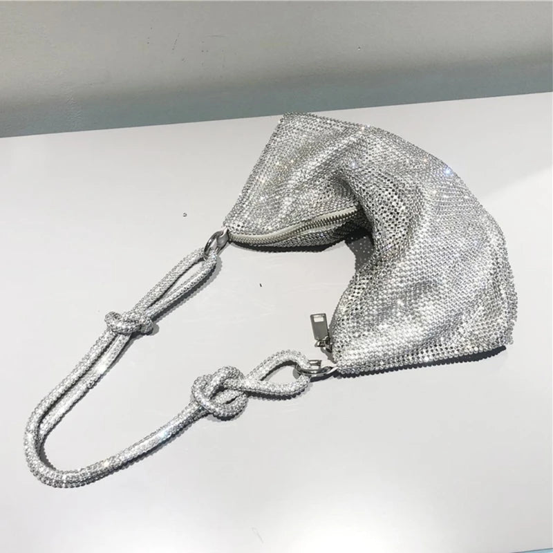 Rhinestones Evening Clutch Bag Crystal Diamonds Dinner Party Wedding Purses