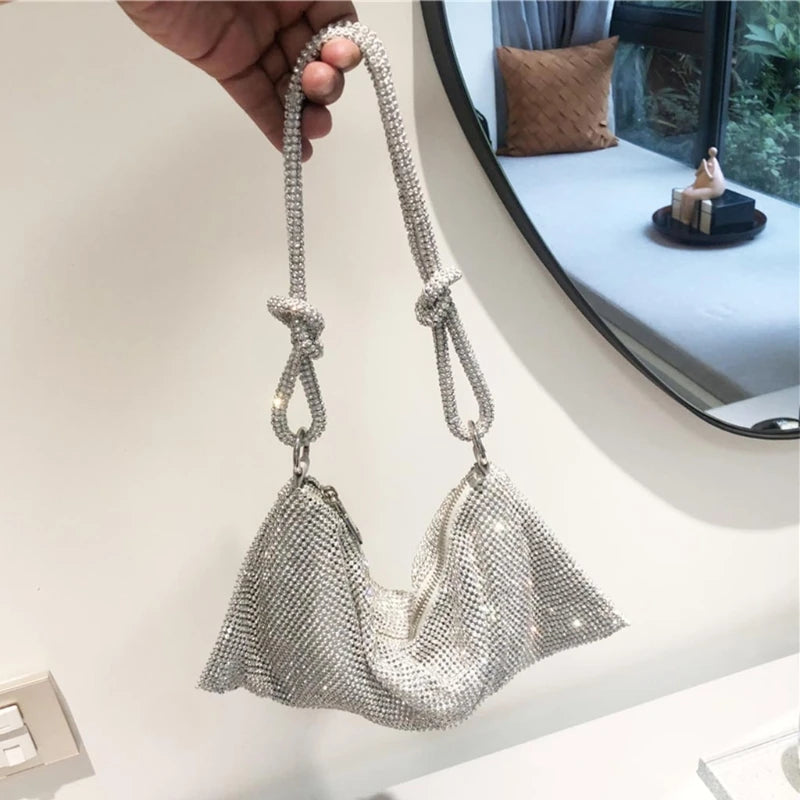 Rhinestones Evening Clutch Bag Crystal Diamonds Dinner Party Wedding Purses
