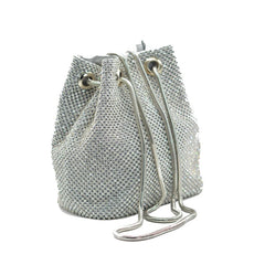 Silver Crystal Rhinestones Evening Clutch Bag Purse