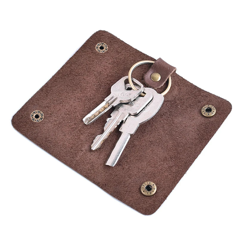 Vegetable Tanning Leather Key Holder Wallets Small Car Keys Case