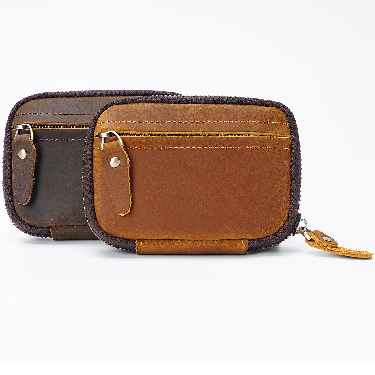 Crazy Horse Leather Multi-function Key Bag Large Capacity Storage Bag