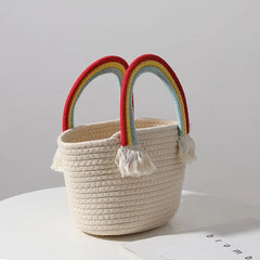 Rainbow Handbag Women's Hand-woven Tassel Bag Seaside Holiday Bag