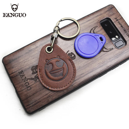 Leather Key Ring Airtags Protective Cover Cow Leather Airtag Case