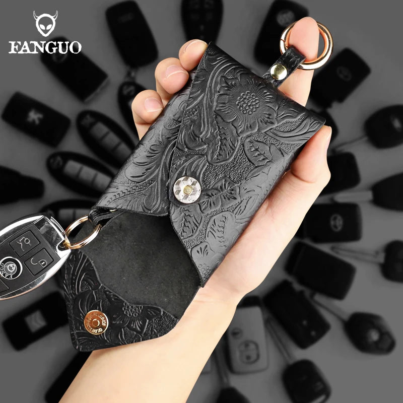 Vintage Leather Key Holder Pouch for Men