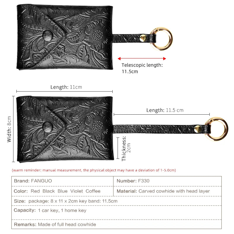 Vintage Leather Key Holder Pouch for Men