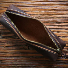 Crazy Horse Leather Pencil Holder Case Vintage Style Accessories