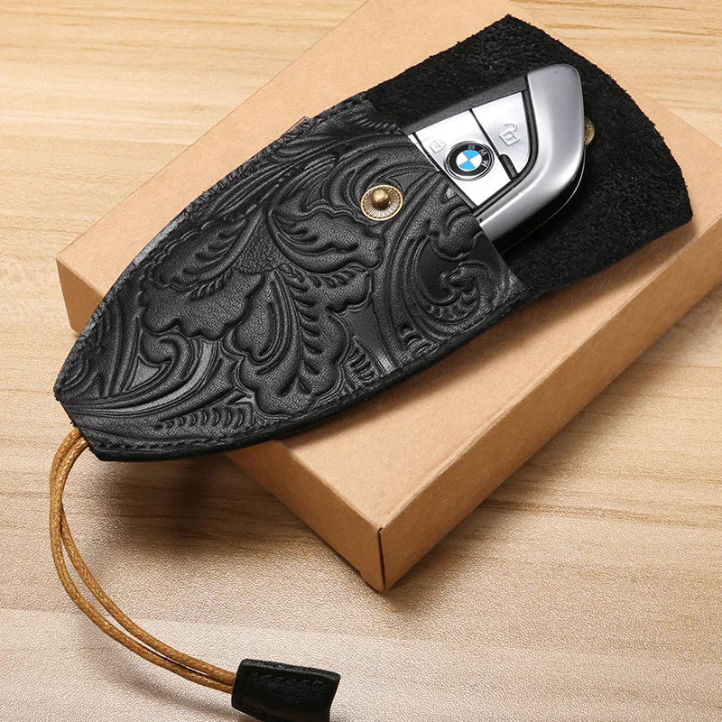 Leather Key Holder Retro Home Key Pack Multi-function Car Key Case