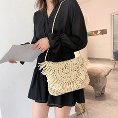 Hand-woven Bag Holiday Beach Girl Bag Straw Woven Handbag