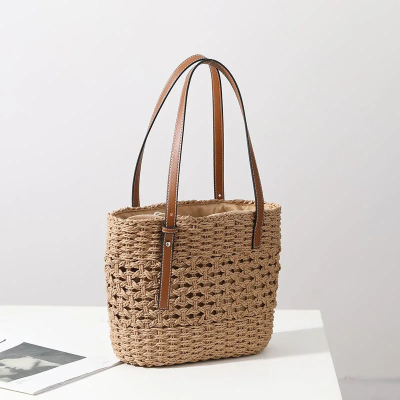 Straw Woven Bag Belt Shoulder Portable Bag Summer Large-capacity Bag
