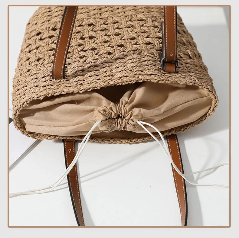 Straw Woven Bag Belt Shoulder Portable Bag Summer Large-capacity Bag