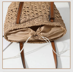 Straw Woven Bag Belt Shoulder Portable Bag Summer Large-capacity Bag
