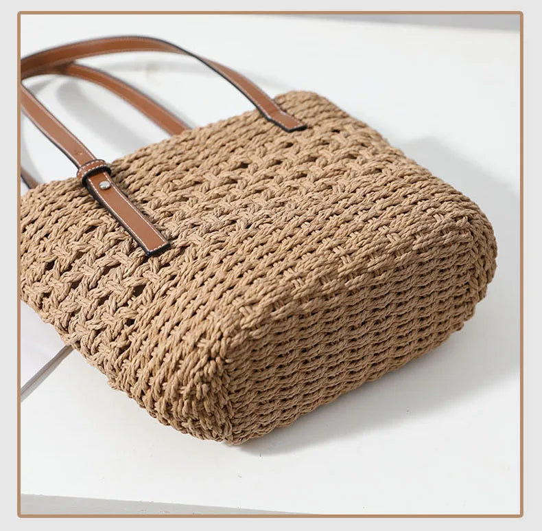 Straw Woven Bag Belt Shoulder Portable Bag Summer Large-capacity Bag