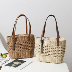 Straw Woven Bag Belt Shoulder Portable Bag Summer Large-capacity Bag