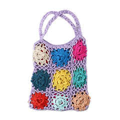 Colorful Crochet Tote Bag for Spring Fall Drop