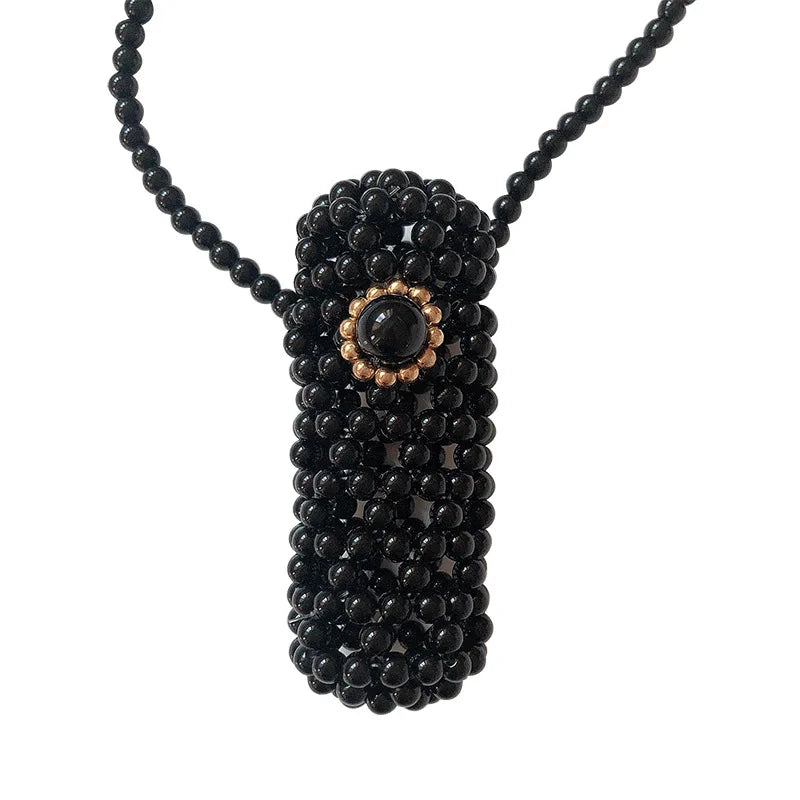 Beaded Lipstick Crossbody Bag for Women - Customizable and Portable