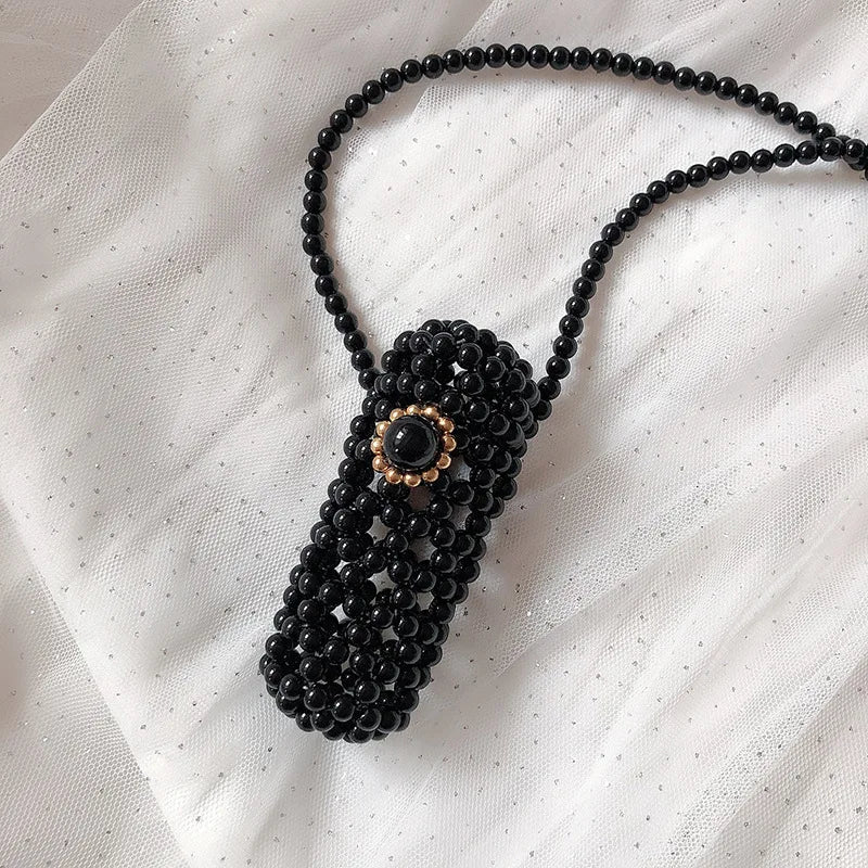 Beaded Lipstick Crossbody Bag for Women - Customizable and Portable
