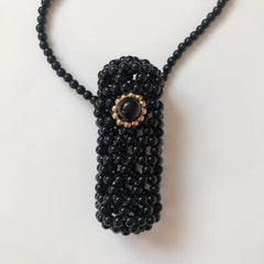 Beaded Lipstick Crossbody Bag for Women - Customizable and Portable